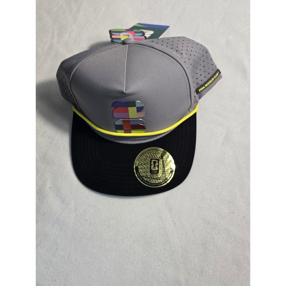 FIFA World Cup 26 Hat Official Licensed Grey Water Resistant Snapback Flat Bill
